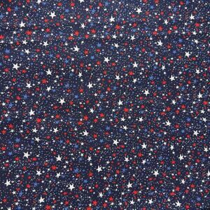 Red, White, and Blue Stars on Navy Patriotic Cotton Fabric Print - 1/2 Yard